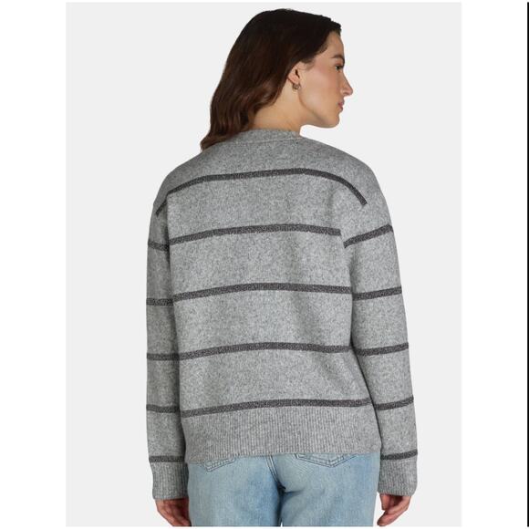 Time and Tru Women's Metallic Striped Cardigan Sweater Size Medium - Picture 3 of 3